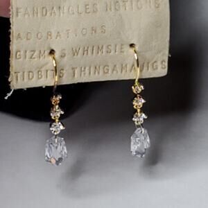 Anthropologie Ear French Dispatch 4 rhinestone drop earrings New with tags